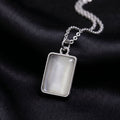 Moonlit Rectangle Pendant Necklace