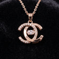 Rose Gold Interlocking Circles Pendant Necklace
