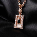 Rose Gold Onyx Frame Pendant Necklace