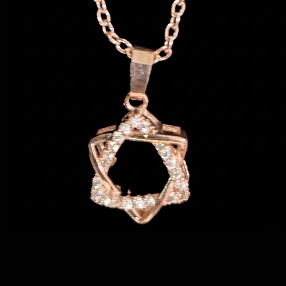 Rose Gold Pavé Star Pendant Necklace