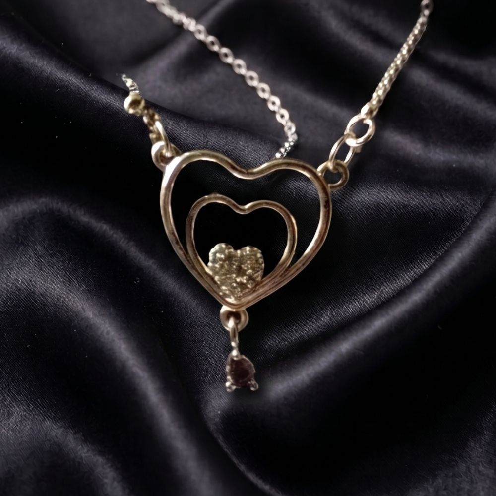 Nested Heart Charm Pendant Necklace