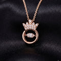 Rose Gold Crown Pendant Necklace