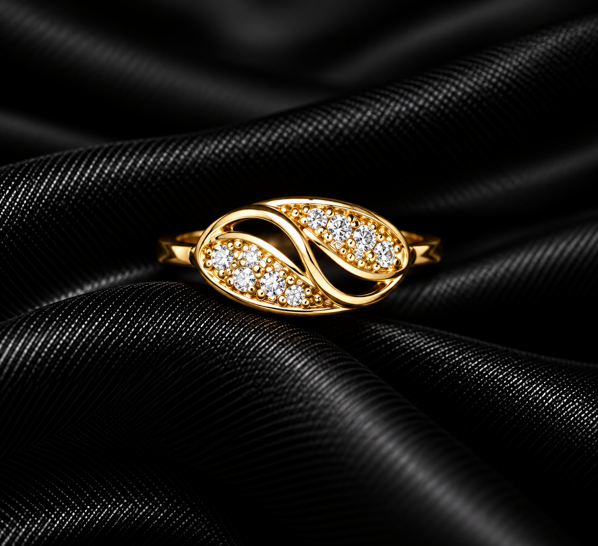 Infinity Wave Stone Ring